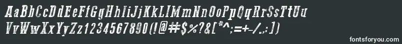 Go2OldWesternItalic-fontti – valkoiset fontit mustalla taustalla