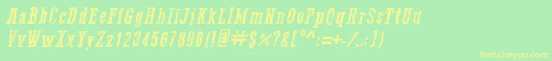 Go2OldWesternItalic Font – Yellow Fonts on Green Background