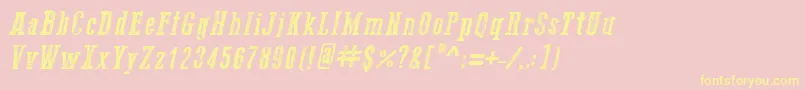 Go2OldWesternItalic Font – Yellow Fonts on Pink Background