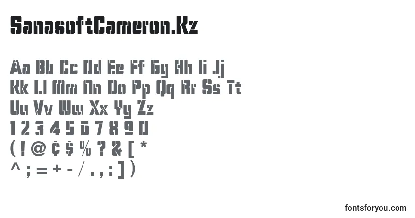 SanasoftCameron.Kzフォント–アルファベット、数字、特殊文字