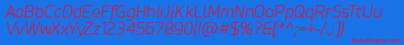 EsphimereLightItalic Font – Red Fonts on Blue Background