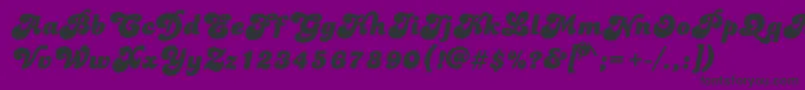 フォントDolphins – 紫の背景に黒い文字