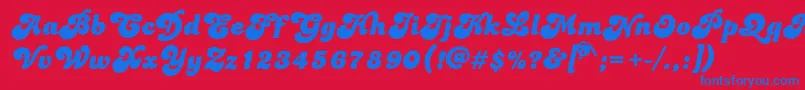 Dolphins-Schriftart – Blaue Schriften auf rotem Hintergrund