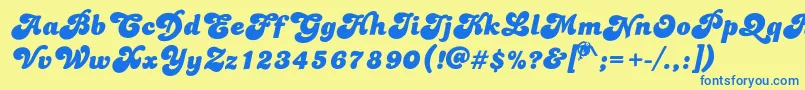 Dolphins Font – Blue Fonts on Yellow Background