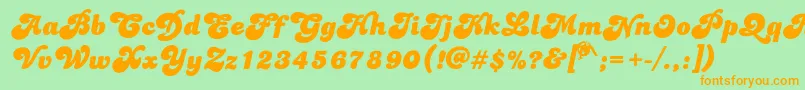 Dolphins Font – Orange Fonts on Green Background
