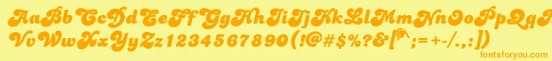 Dolphins Font – Orange Fonts on Yellow Background