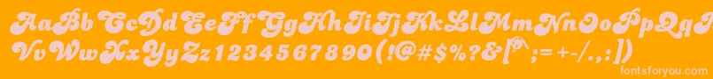 Dolphins Font – Pink Fonts on Orange Background