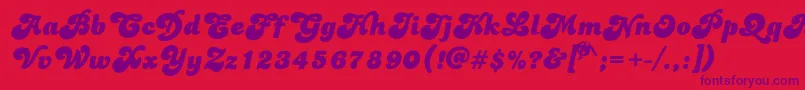 Dolphins-fontti – violetit fontit punaisella taustalla