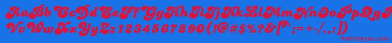 Dolphins Font – Red Fonts on Blue Background