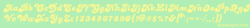 Dolphins Font – Yellow Fonts on Green Background