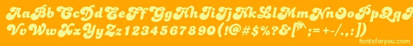 Dolphins Font – Yellow Fonts on Orange Background
