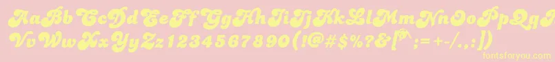 Dolphins Font – Yellow Fonts on Pink Background
