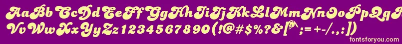 Dolphins Font – Yellow Fonts on Purple Background