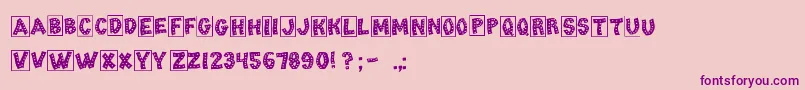 TangoChips-Schriftart – Violette Schriften auf rosa Hintergrund