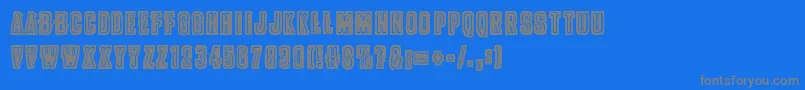 Pollux9200-Schriftart – Graue Schriften auf blauem Hintergrund