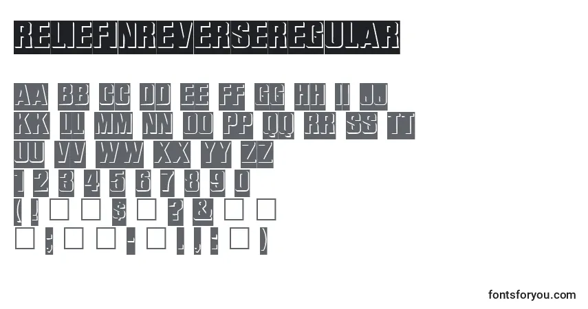 ReliefinreverseRegular Font – alphabet, numbers, special characters