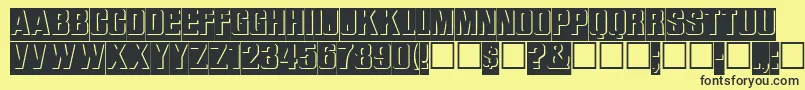 ReliefinreverseRegular Font – Black Fonts on Yellow Background