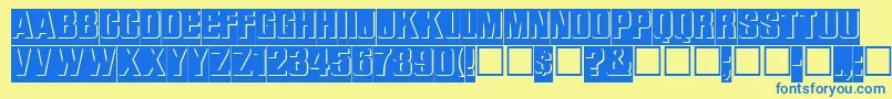 Шрифт ReliefinreverseRegular – синие шрифты на жёлтом фоне