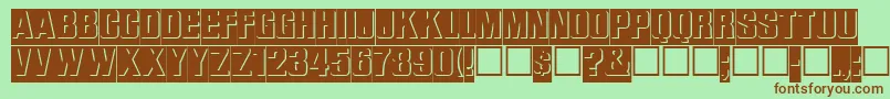 Czcionka ReliefinreverseRegular – brązowe czcionki na zielonym tle