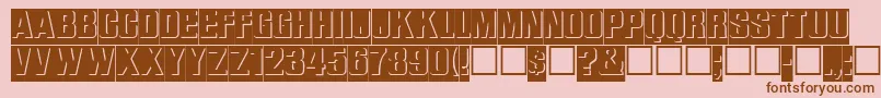 Weitere Informationen zur ReliefinreverseRegular-Schriftart ReliefinreverseRegular-Schriftart – Braune Schriften auf rosa Hintergrund