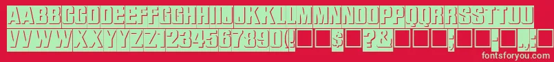 ReliefinreverseRegular Font – Green Fonts on Red Background