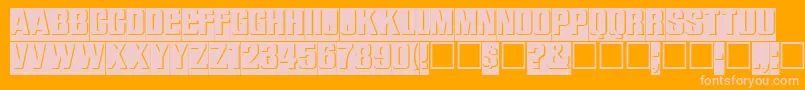 ReliefinreverseRegular-Schriftart – Rosa Schriften auf orangefarbenem Hintergrund