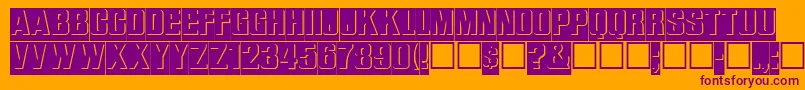 ReliefinreverseRegular-Schriftart – Violette Schriften auf orangefarbenem Hintergrund