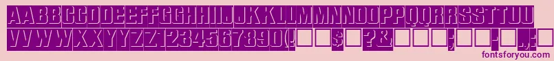 Weitere Informationen zur ReliefinreverseRegular-Schriftart ReliefinreverseRegular-Schriftart – Violette Schriften auf rosa Hintergrund