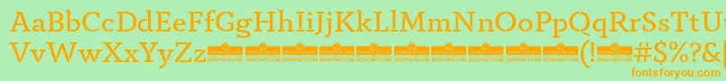 AnaphoraStencilBookTrial Font – Orange Fonts on Green Background