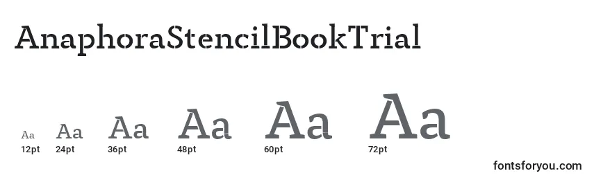 Größen der Schriftart AnaphoraStencilBookTrial