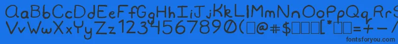 フォントTravisSansMs – 黒い文字の青い背景