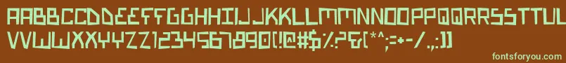 BionicTypeMalfunction-fontti – vihreät fontit ruskealla taustalla