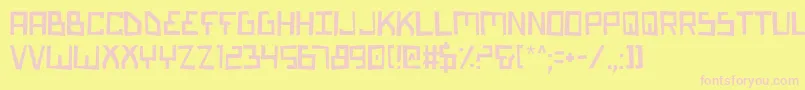 BionicTypeMalfunction Font – Pink Fonts on Yellow Background
