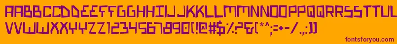 BionicTypeMalfunction Font – Purple Fonts on Orange Background