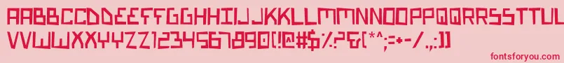 BionicTypeMalfunction Font – Red Fonts on Pink Background