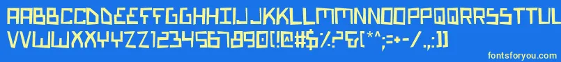 BionicTypeMalfunction Font – Yellow Fonts on Blue Background