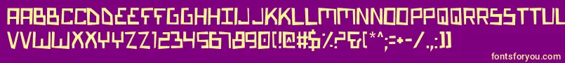 BionicTypeMalfunction Font – Yellow Fonts on Purple Background