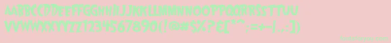 Wayoshi-Schriftart – Grüne Schriften auf rosa Hintergrund