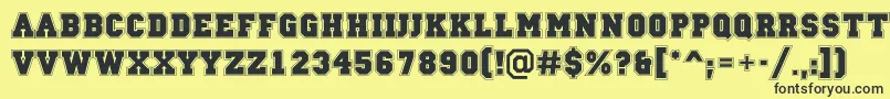 ACampusgravBold Font – Black Fonts on Yellow Background
