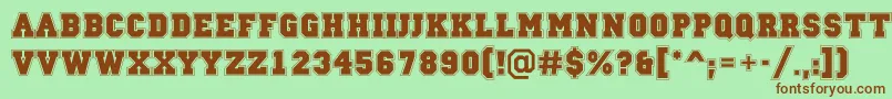 ACampusgravBold-fontti – ruskeat fontit vihreällä taustalla