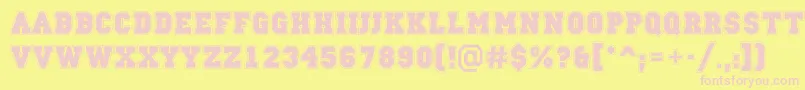 ACampusgravBold-fontti – vaaleanpunaiset fontit keltaisella taustalla