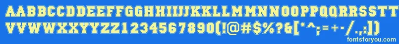 ACampusgravBold Font – Yellow Fonts on Blue Background