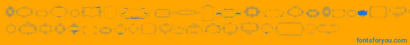 CalligraphicFramesSoftTwo-fontti – siniset fontit oranssilla taustalla