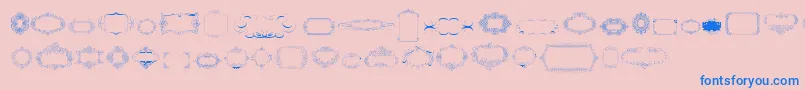 CalligraphicFramesSoftTwo-fontti – siniset fontit vaaleanpunaisella taustalla