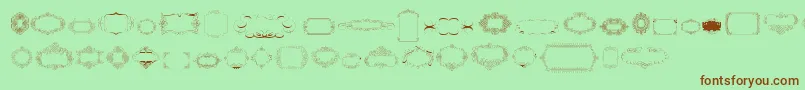 CalligraphicFramesSoftTwo Font – Brown Fonts on Green Background