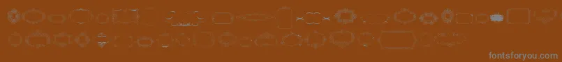 フォントCalligraphicFramesSoftTwo – 茶色の背景に灰色の文字