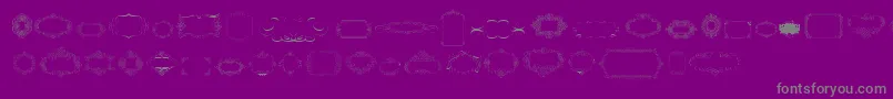 Czcionka CalligraphicFramesSoftTwo – szare czcionki na fioletowym tle