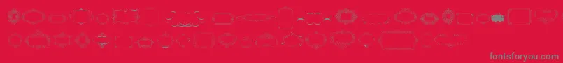 フォントCalligraphicFramesSoftTwo – 赤い背景に灰色の文字