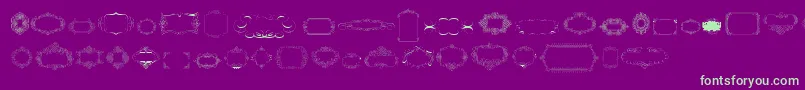 CalligraphicFramesSoftTwo Font – Green Fonts on Purple Background