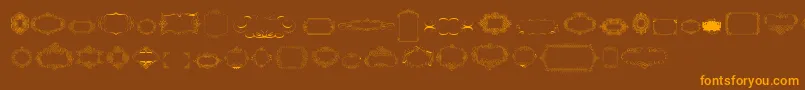 Шрифт CalligraphicFramesSoftTwo – оранжевые шрифты на коричневом фоне